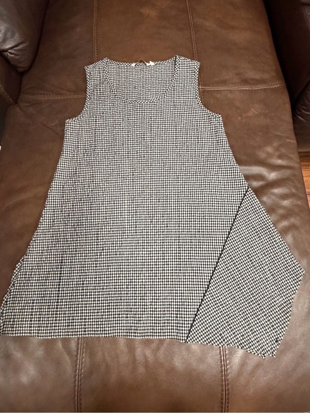 Soft surroundings ladies small gingham dress No waist, flair hem #130